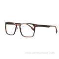 Mens TR90 Metal Mixed Square Optical Glasses Frame